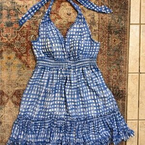 Lilly Pulitzer Blue and White Backless Dress